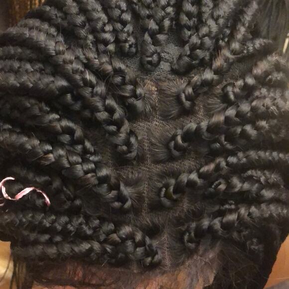 Box braid frontal wig- black main image 4